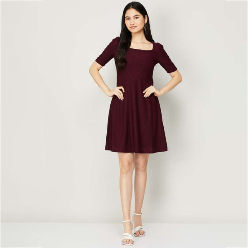 Women Textured Skater Dress