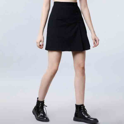 Black Mini A-Line Skirt