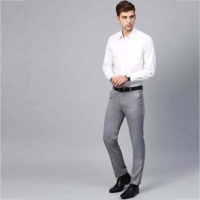 MANQ Men's Slim Fit Formal Trousers