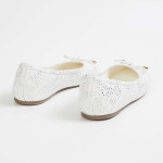 Women Textured Bow-Detailed Ballerinas