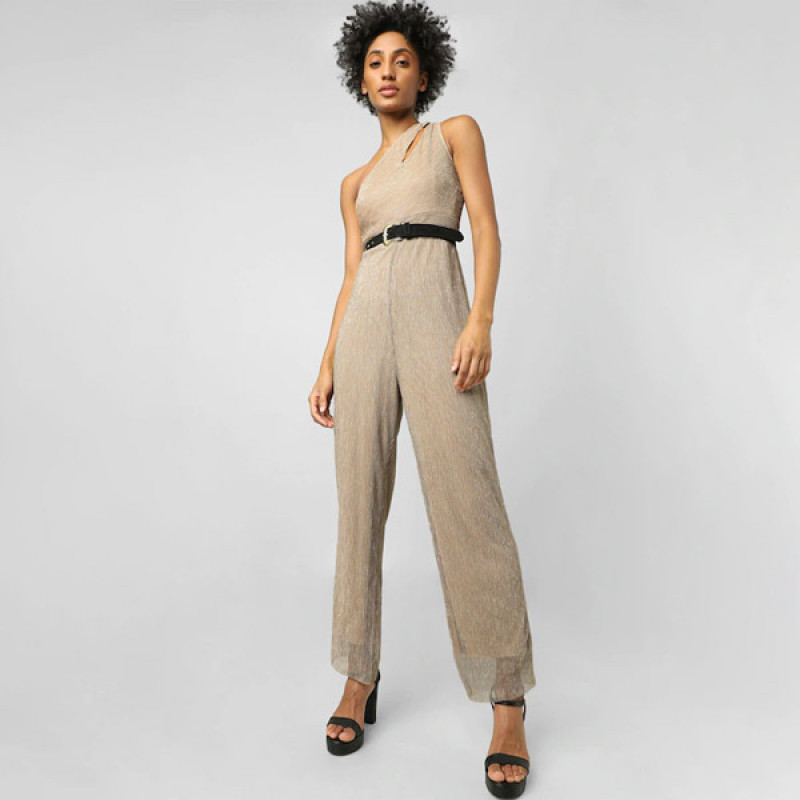 Beige Basic Jumpsuit