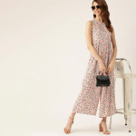 Women Pink & White Floral Print Cut-Out Detail Basic Jumpsuit